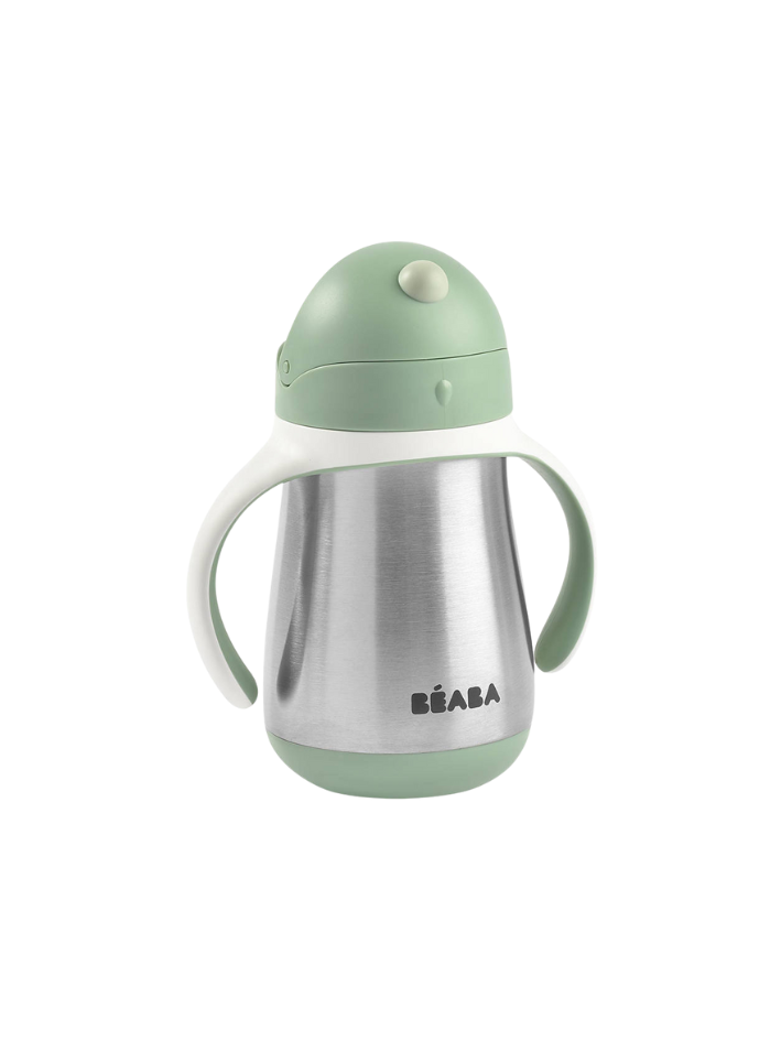 Beaba - bidon niekapek ze słomką termiczny 250 ml Sage Green