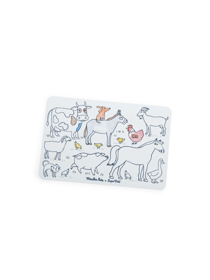 Mini silikonowa mata Moulin Roty do kolorowania Farma Mini silikonowa mata Moulin Roty do kolorowania Farma