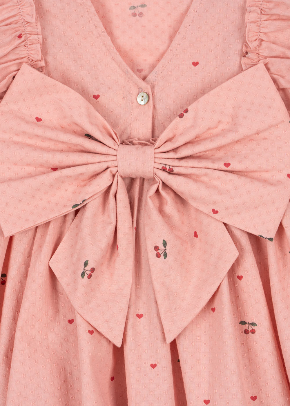 Konges Sløjd - sukienka dziecięca Evia Bow Dress GOTS Cherry Coeur