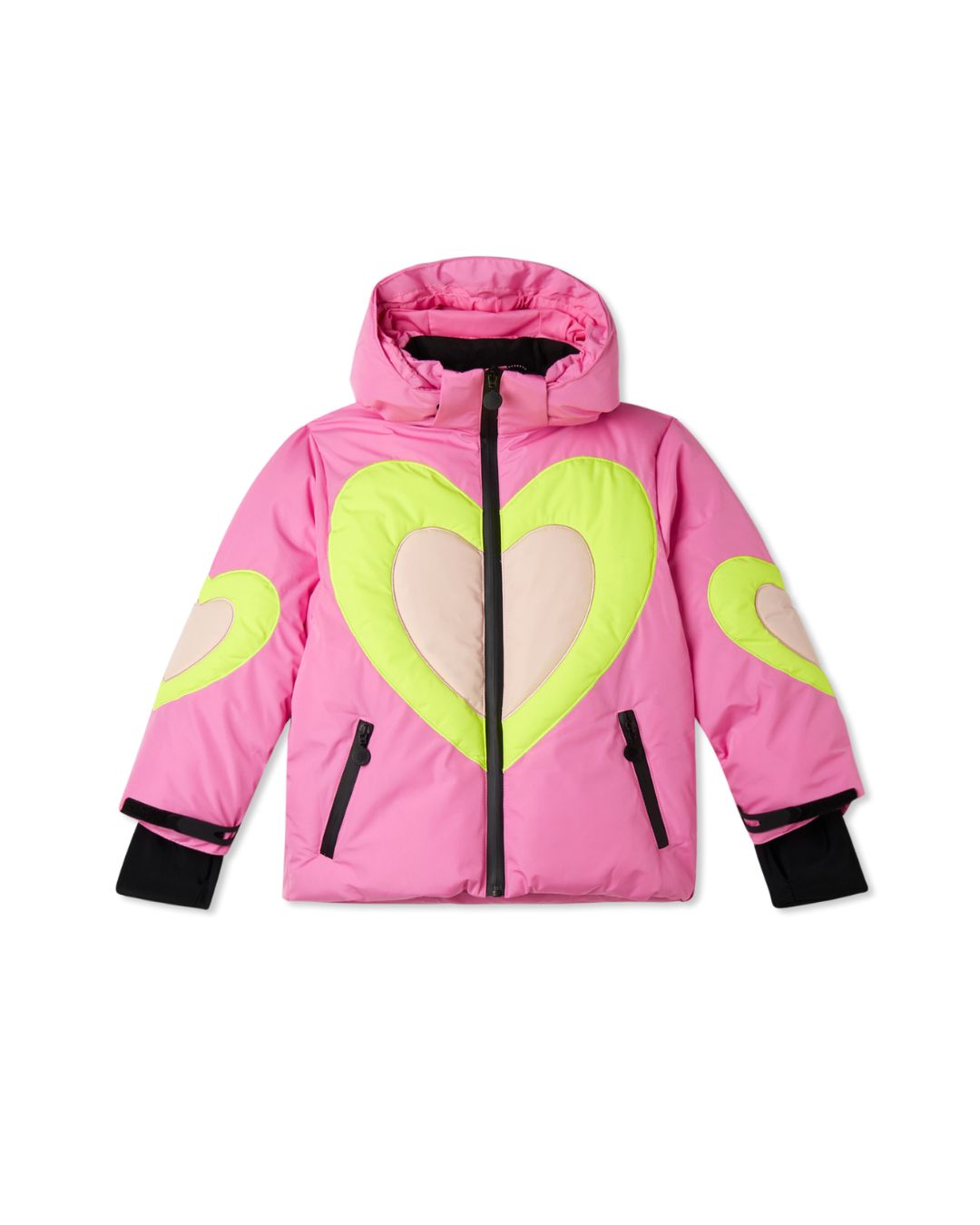 Stella McCartney - kurtka narciarska Heart Print różowa