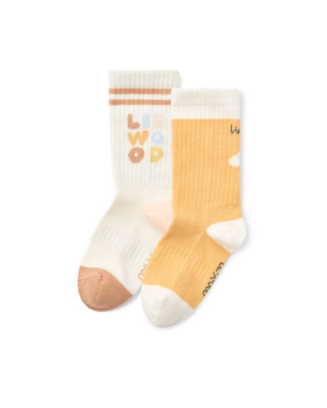 Liewood - skarpetki dziecięce 2-pak Annette Light Apricot Crème De La Crème 