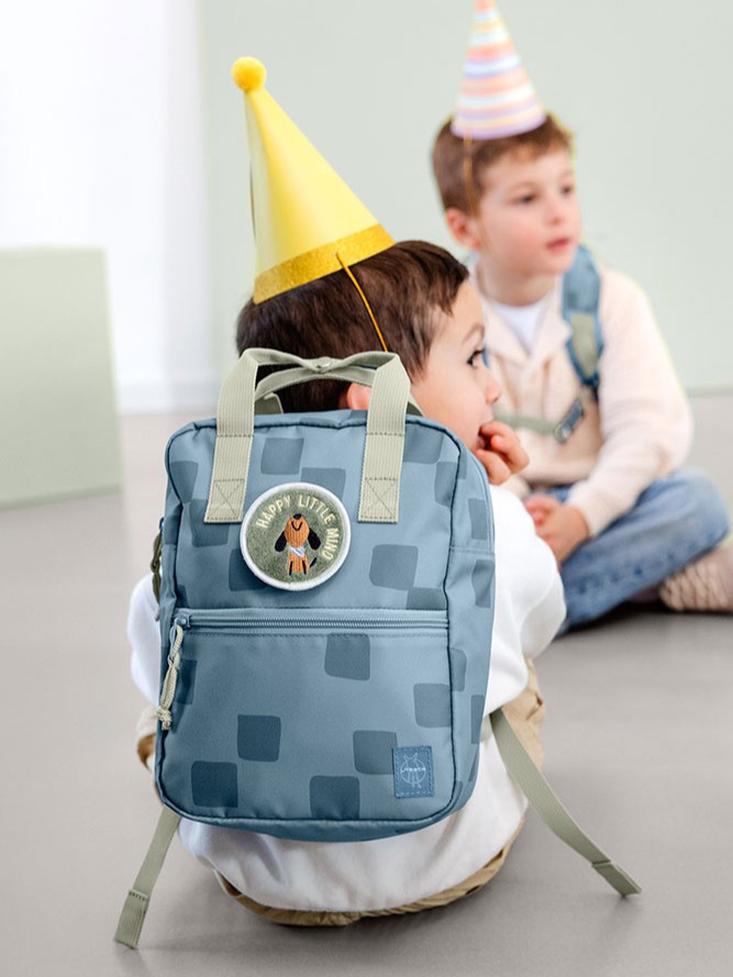 Lassig - plecak mini kwadratowy Pattern Party Blue