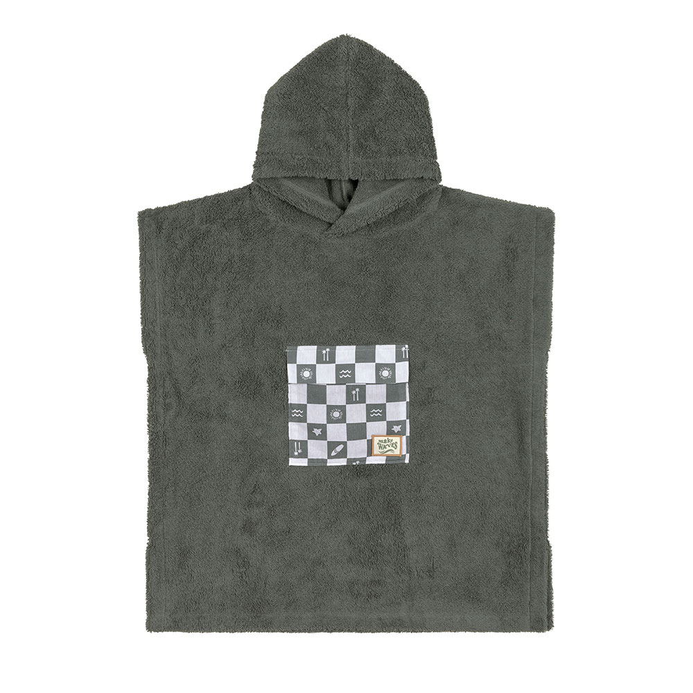 Lassig - ponczo kąpielowe dziecięce z kapturem LSF Terry Surf deep olive