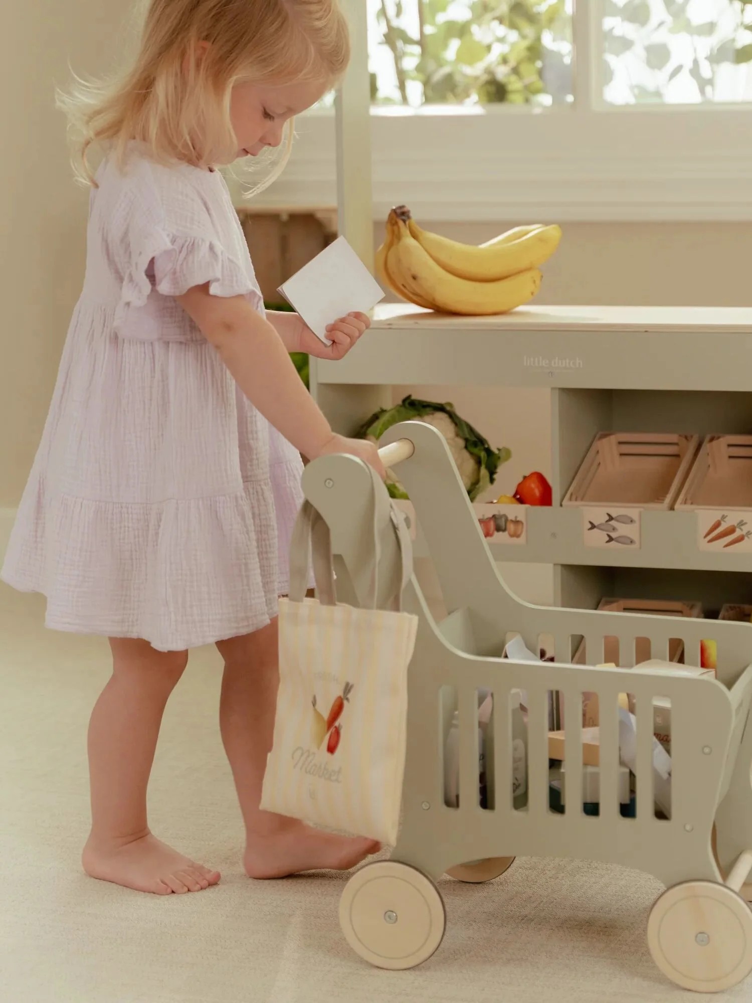 Little Dutch - drewaniany wózek na zakupy FSC