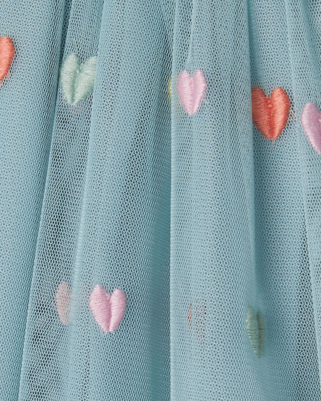 Stella McCartney - tiulowa spódnica z haftowanymi serduszkami