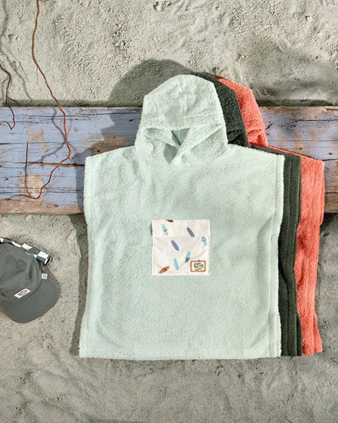 Lassig - ponczo kąpielowe dziecięce z kapturem LSF Terry Surf sea foam