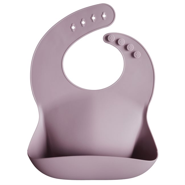 Mushie - śliniak silikonowy z kieszonką Pale Mauve