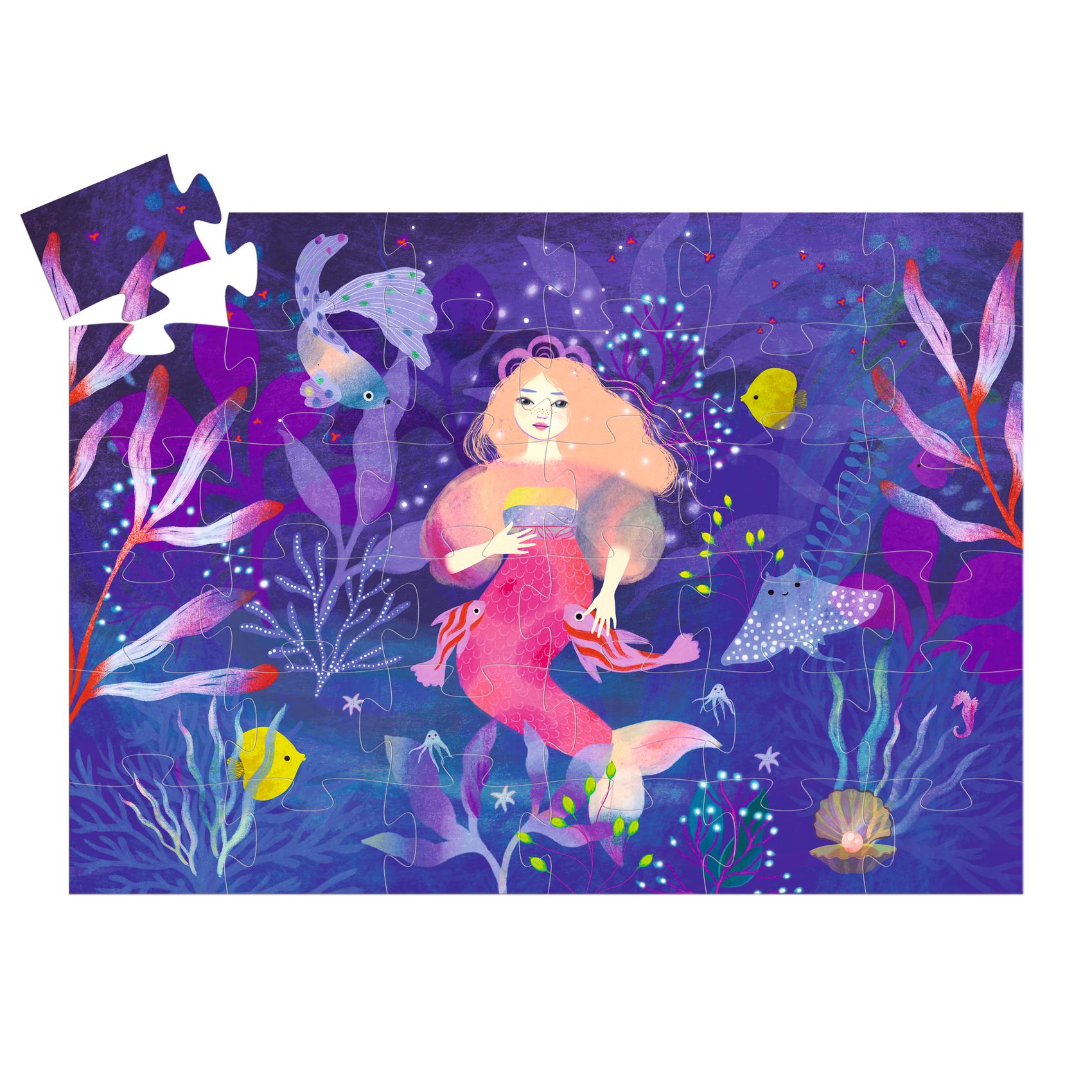 Djeco - puzzle tekturowe Syrena Ella 36 el.