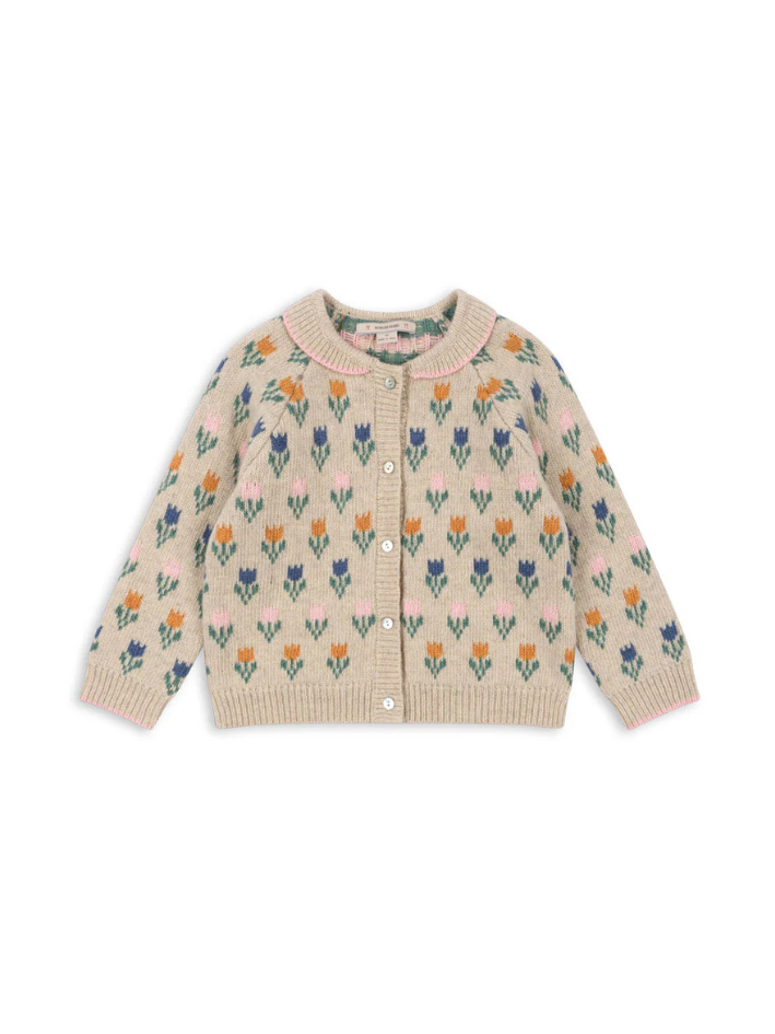 Konges Sløjd - kardigan dziecięcy z wełny Belou Knit Collar Tulipe
