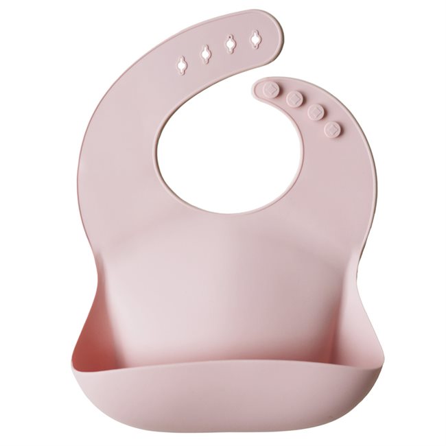 Mushie - śliniak silikonowy z kieszonką Blush