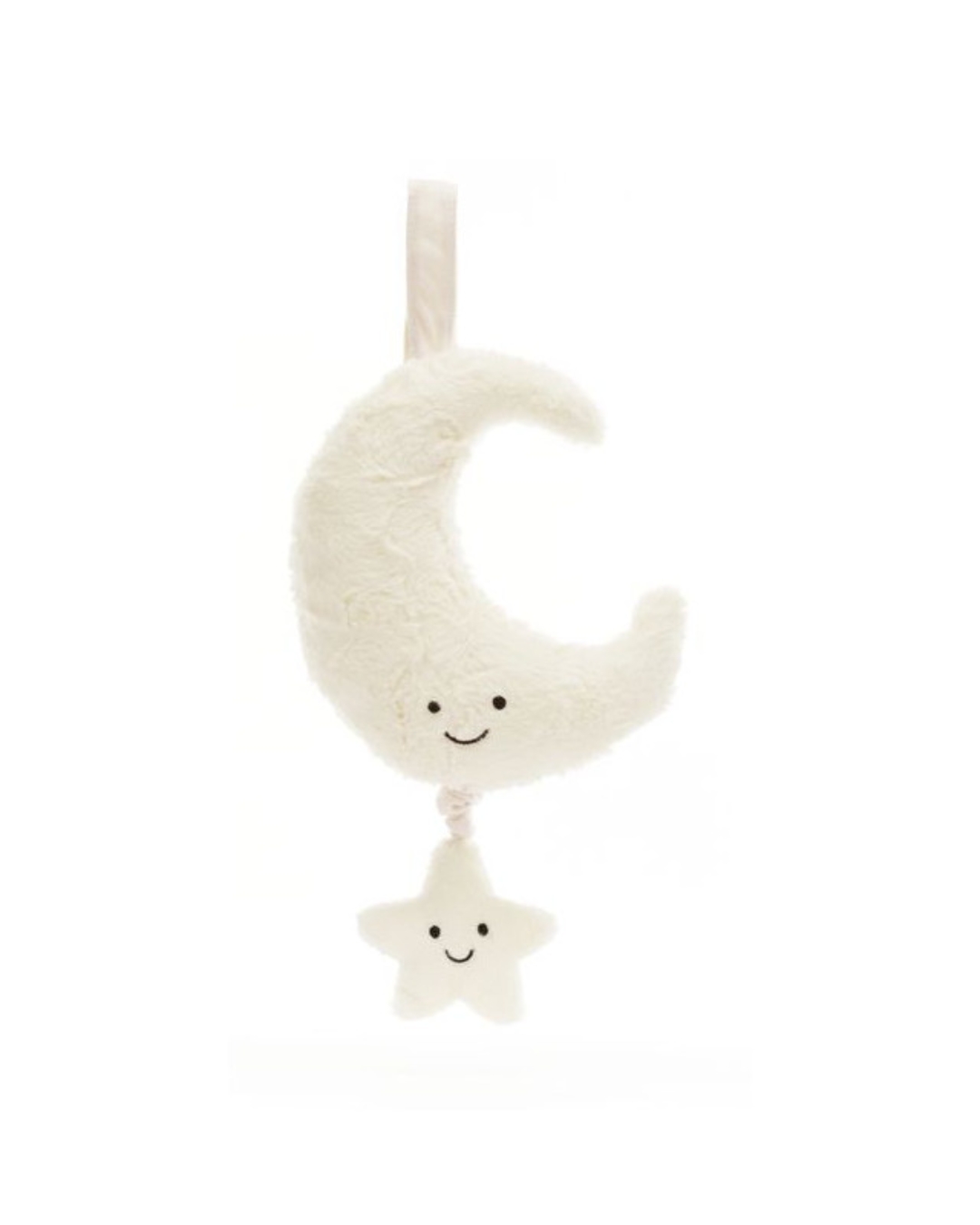 JellyCat - księżyc Perłowo-Biały z Gwiazdką i Pozytywką Kremowy 28 cm