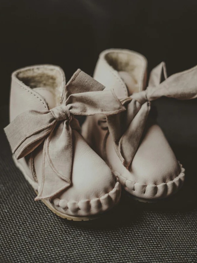Donsje - buciki dziecięce Pina Organza Booties Powder Nubuck