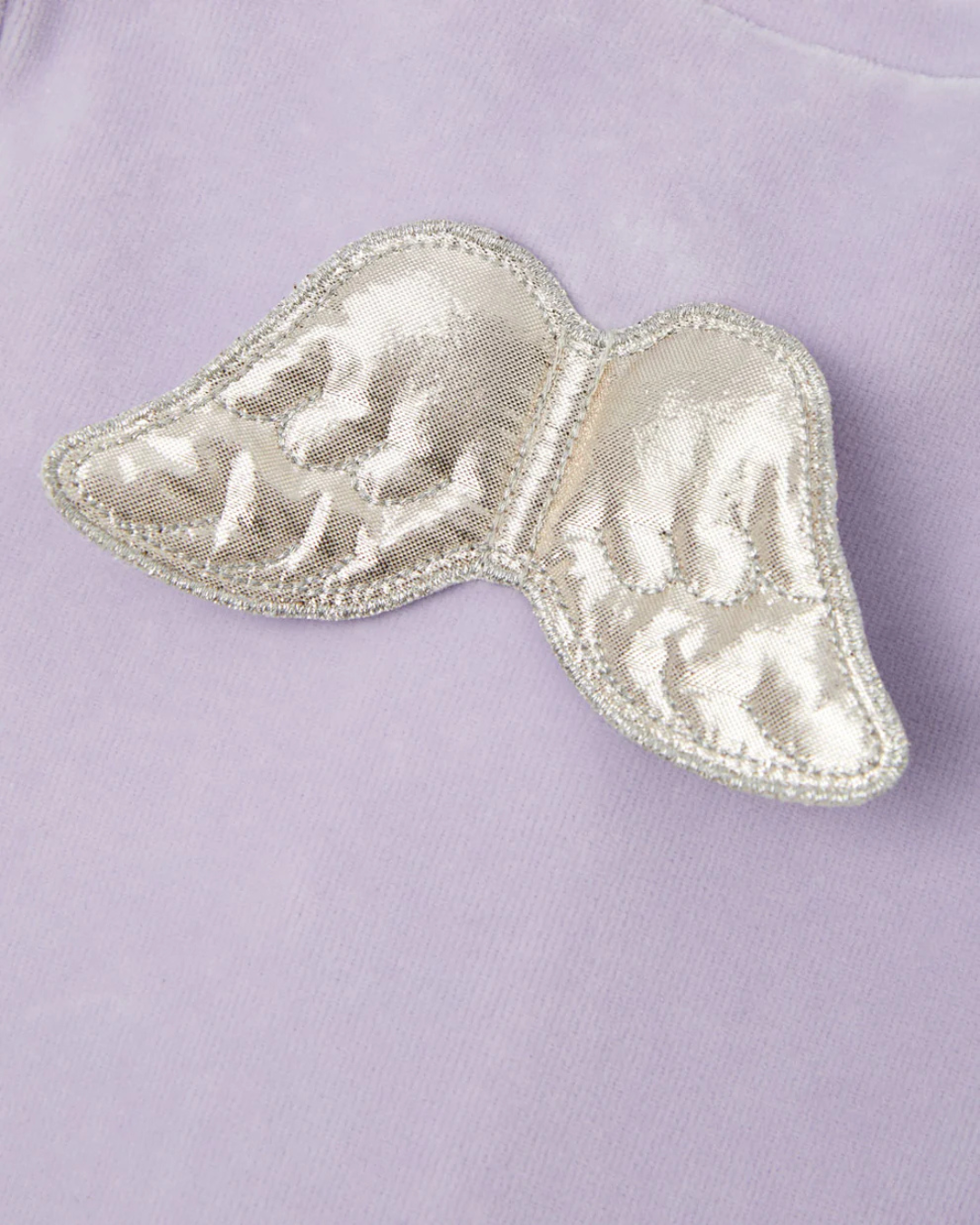 Welurowy pajacyk niemowlęcy Marie-Chantal Velour Angel Wing Lilac