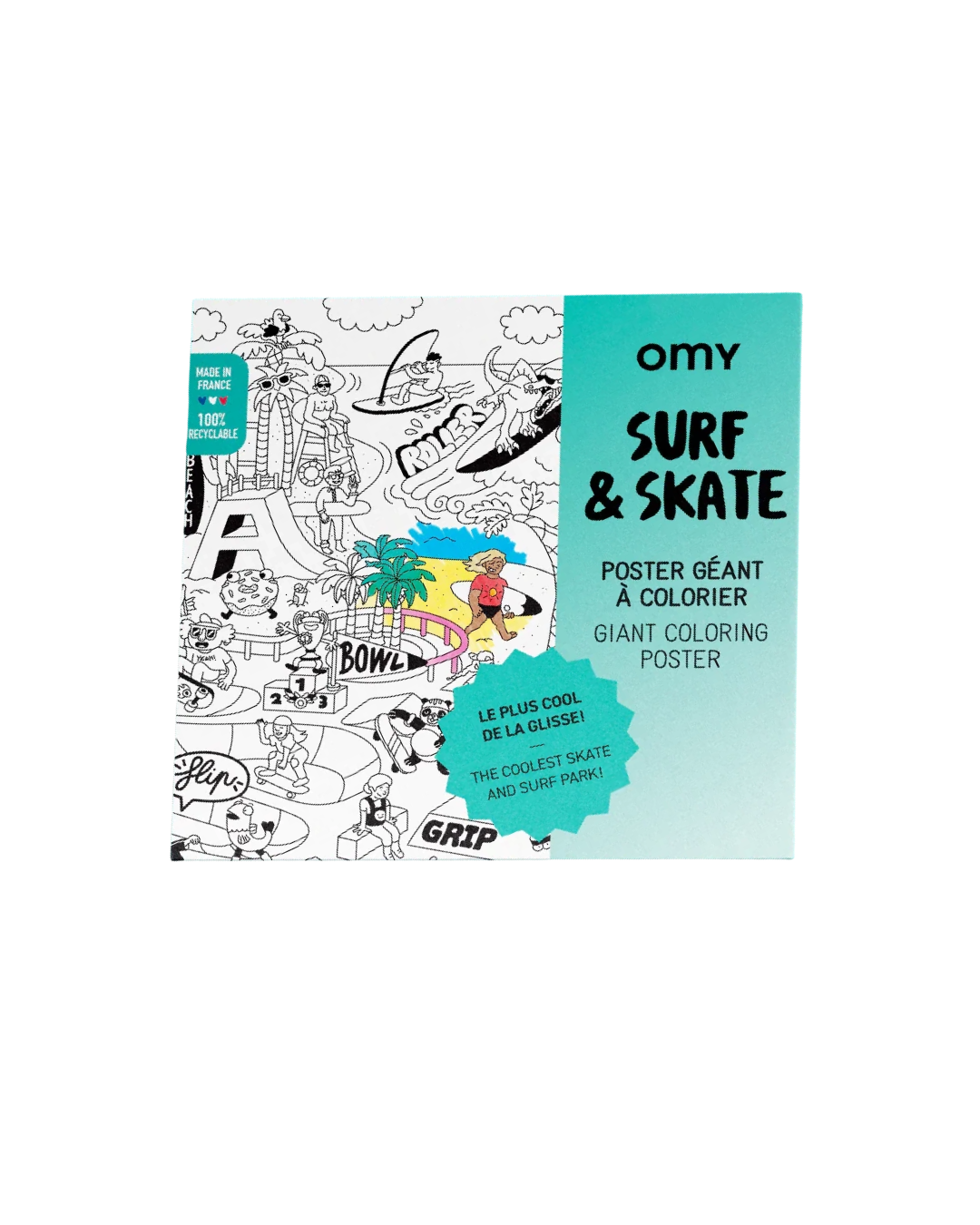 Omy - gigantyczna kolorowanka 100x70 Surf & Skate