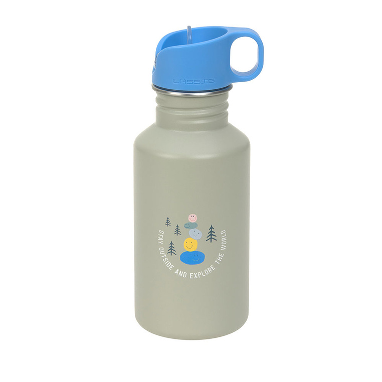 Lassig - bidon ze stali nierdzewnej z ustnikiem i uchwytem Explorer 500 ml Green/Blue