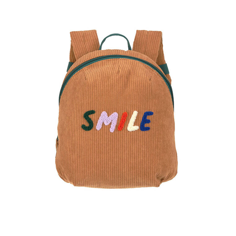 Lassig - plecak mini sztruks Little Gang Smile Caramel