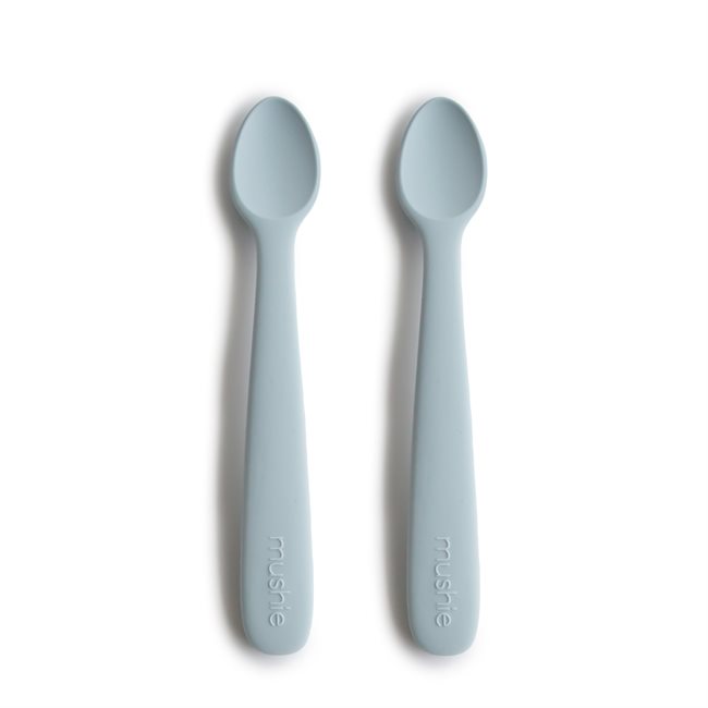 Mushie - łyżeczki silikonowe do nauki samodzielnego jedzenia 2-pak Powder Blue