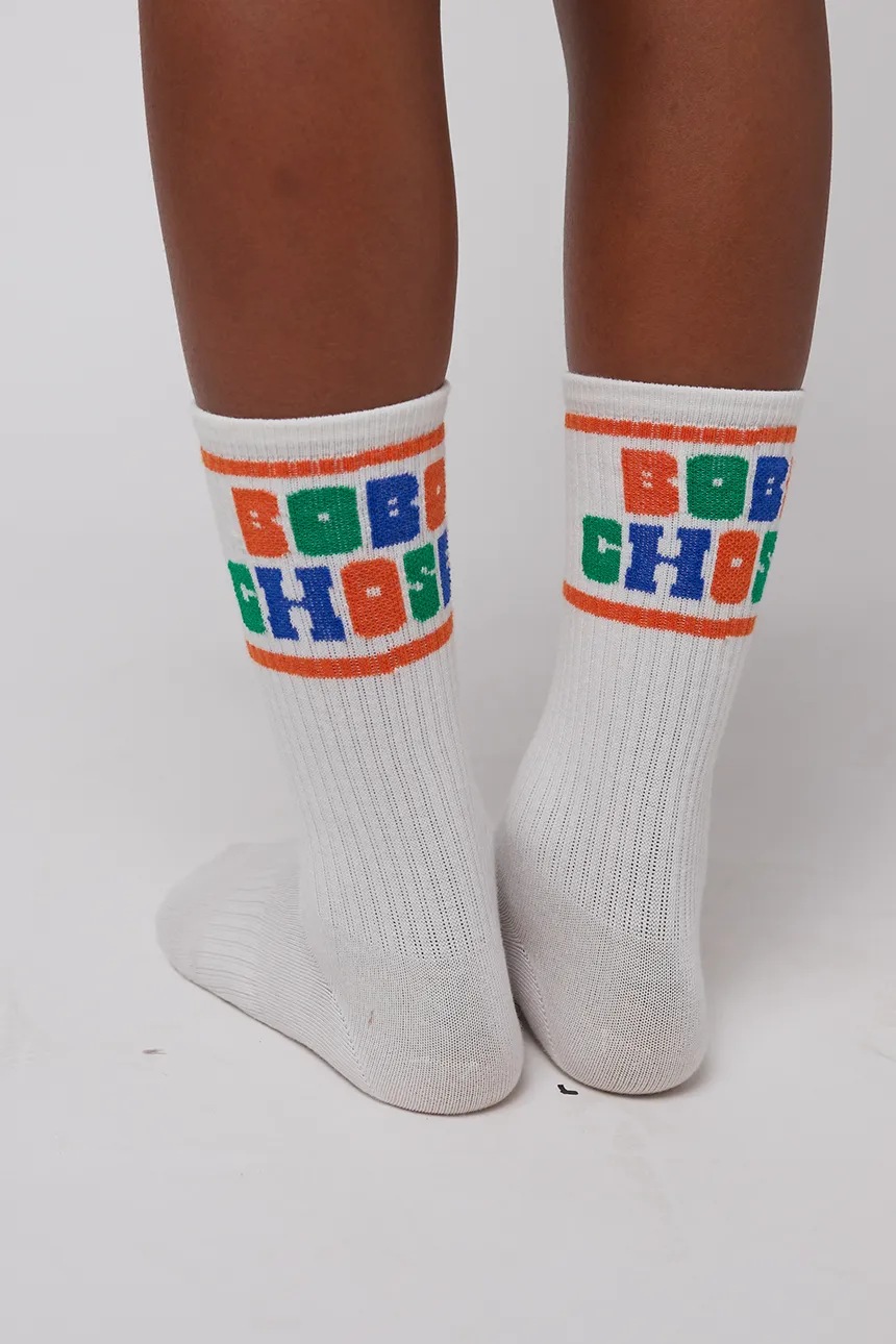 BOBO CHOSES - długie skarpetki dziecięce off white