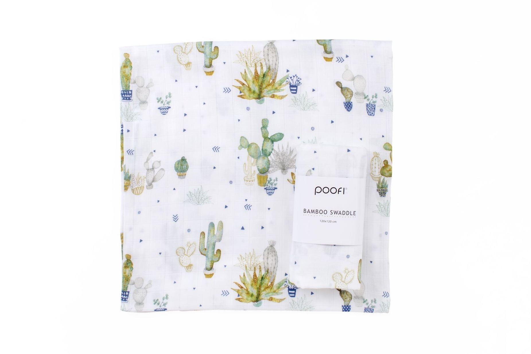 Poofi - otulacz bambusowy Tropical 120x120 Kaktusy