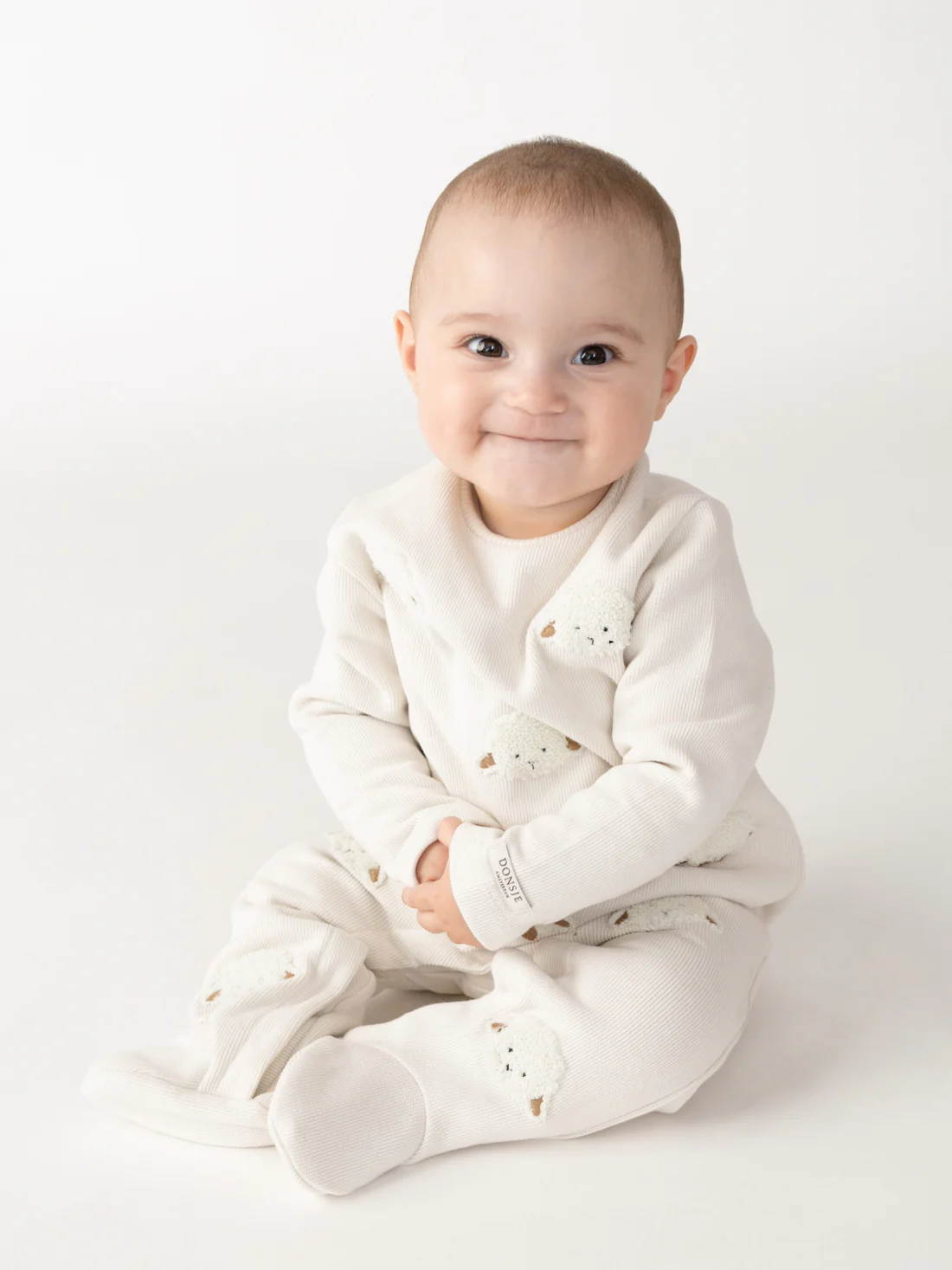 Donsje - bawełniany pajacyk Phlyn Onesie Lammys White Sand