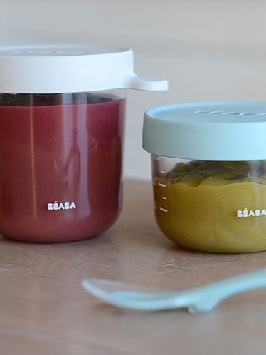 Beaba - zestaw pojemników słoiczków szklanych z hermetycznym zamknięciem 150 + 250 ml