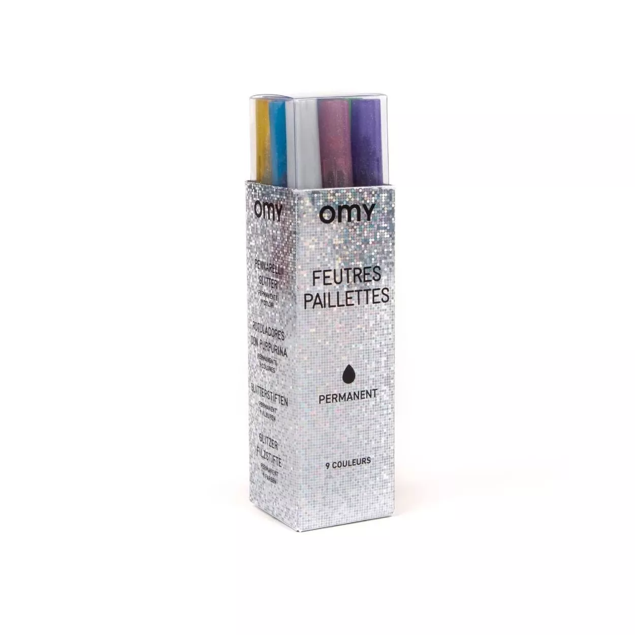 Omy - brokatowe flamastry 9 sztuk
