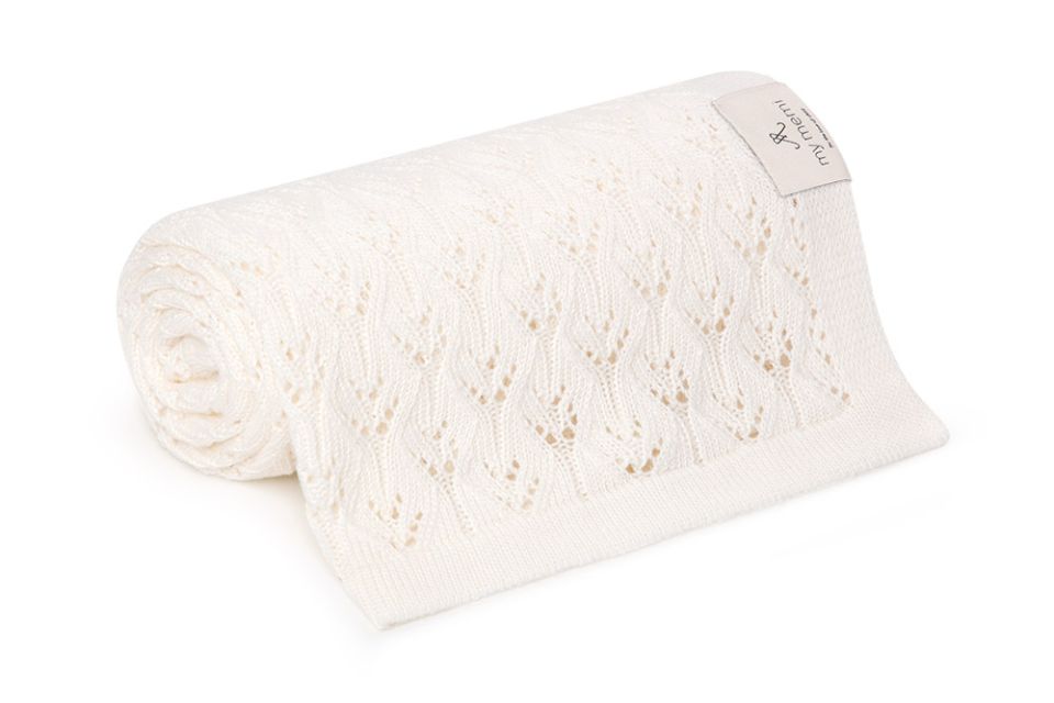 My Memi - ażurowy kocyk bambusowy 80x100 Cream