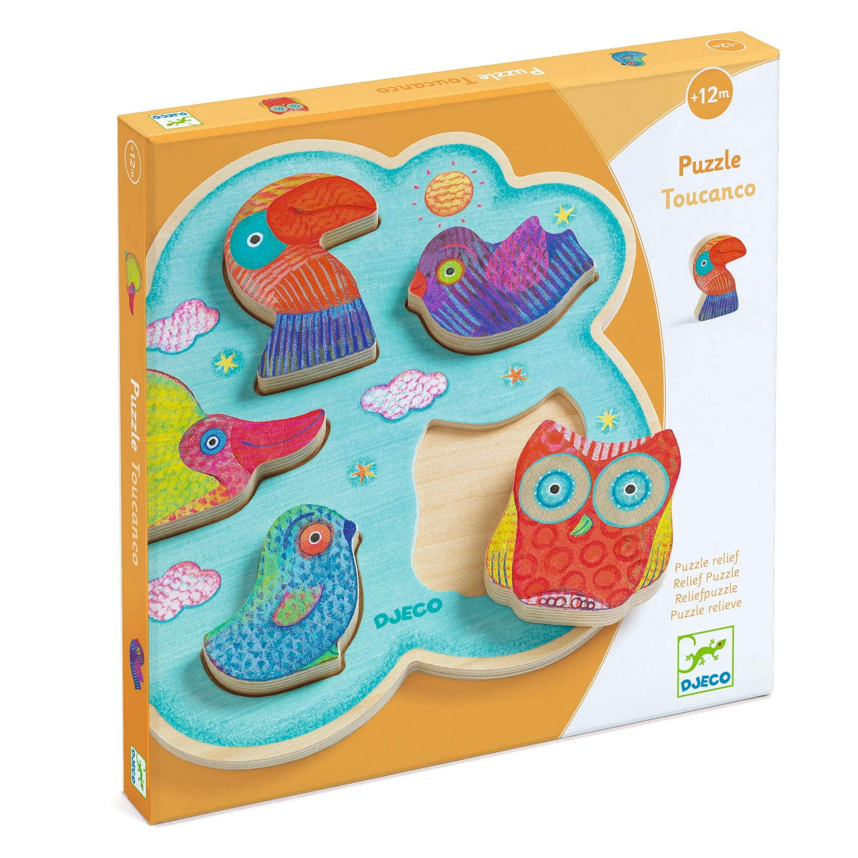 Djeco - drewniane puzzle Toucanco