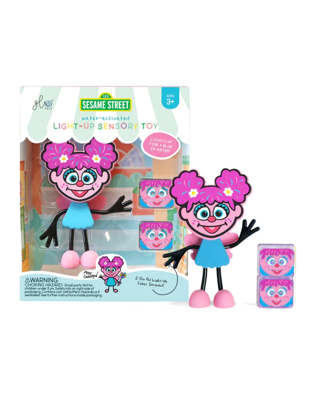 Glo Pals - zabawka do kąpieli Abby z dwiema kostkami sensorycznymi świecącymi w wodzie