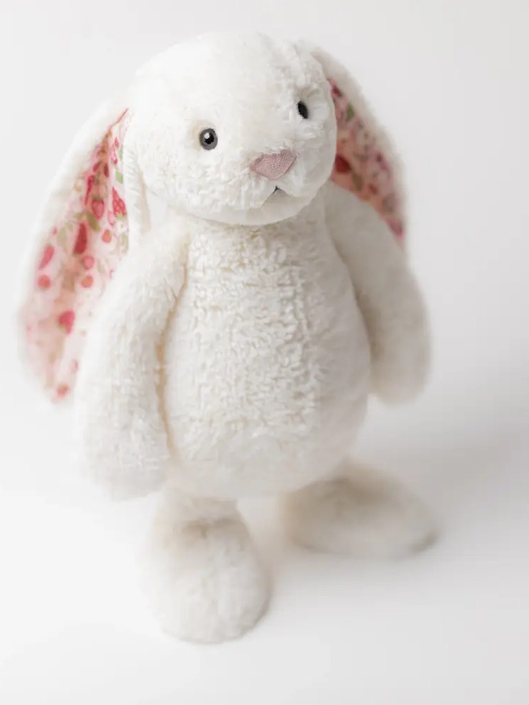 Jellycat - Króliczek z Kwiecistymi Uszami Kremowy "Berry" 18 cm