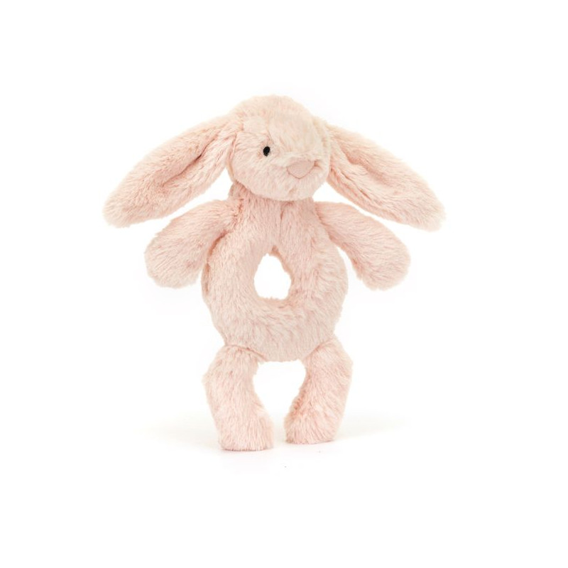 Jellycat - króliczek grzechotka pudrowy róż 18 cm