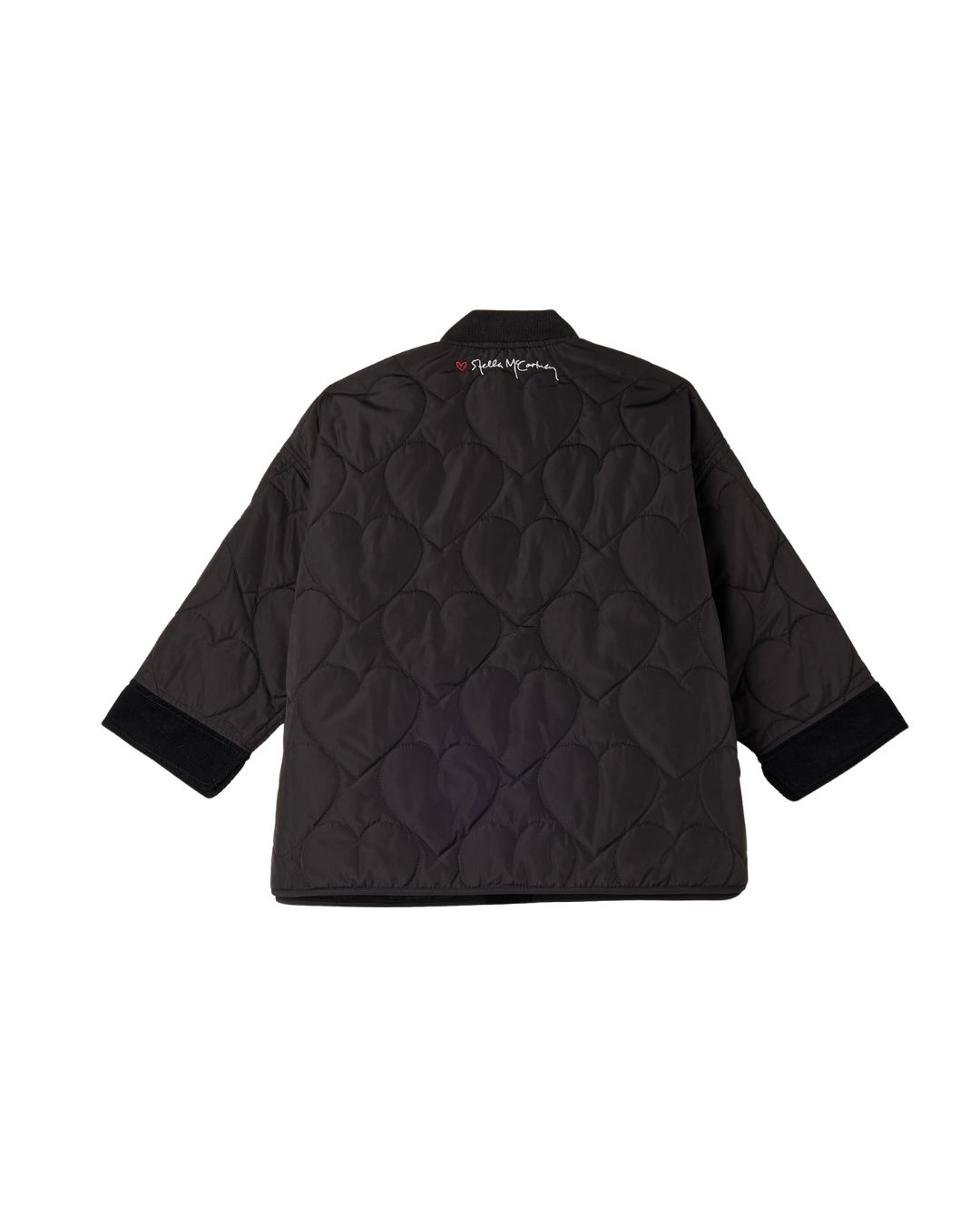 Stella McCartney - pikowana kurtka z sercami czarna