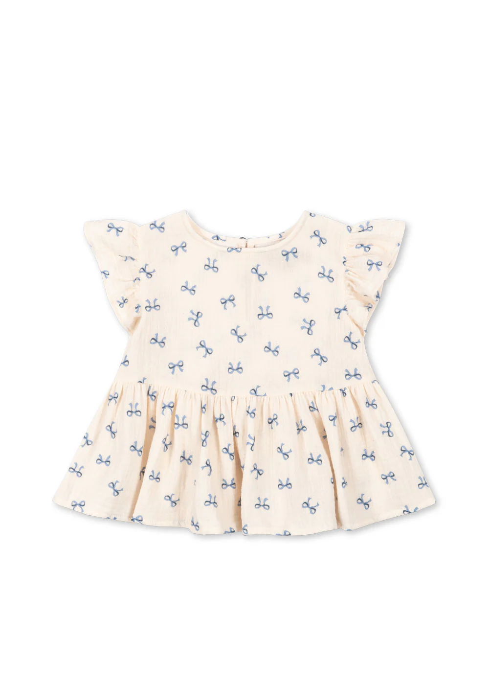 Konges Sløjd – muślinowy top Coco Top GOTS Bow Bleu