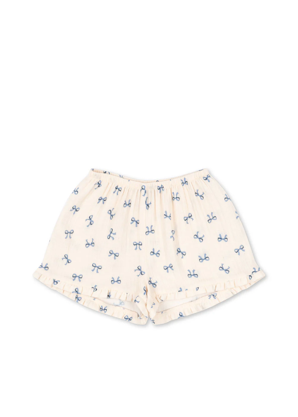 Konges Sløjd - szorty dziewczęce z muślinu Coco Shorts GOTS Bow Bleu