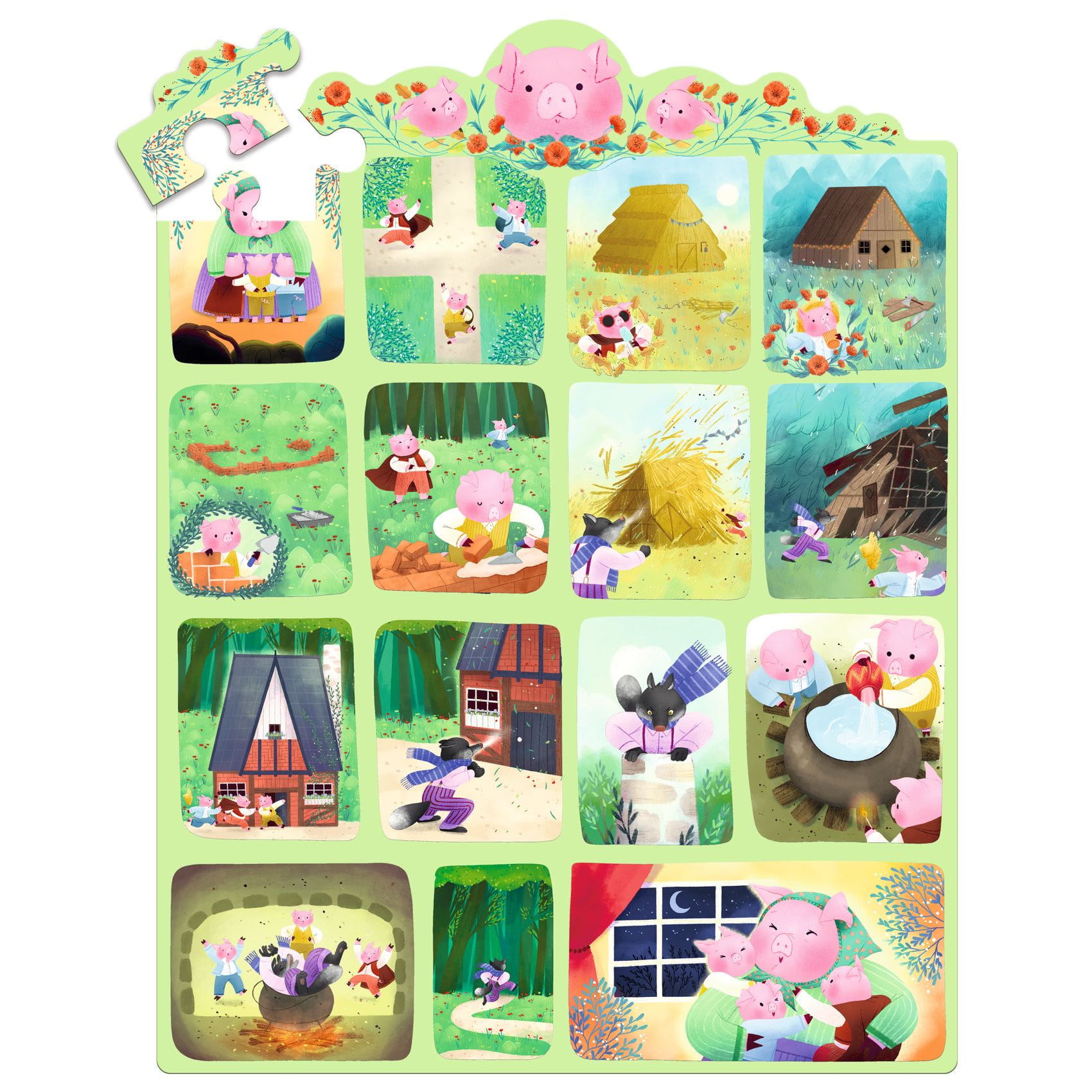 Djeco - puzzle Trzy małe świnki 35 elementów
