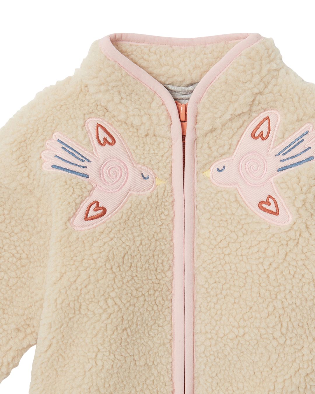 Stella McCartney - kurtka polarowa teddy fleece z naszywką Dove Stella McCartney - kurtka polarowa teddy fleece z naszywką Dove