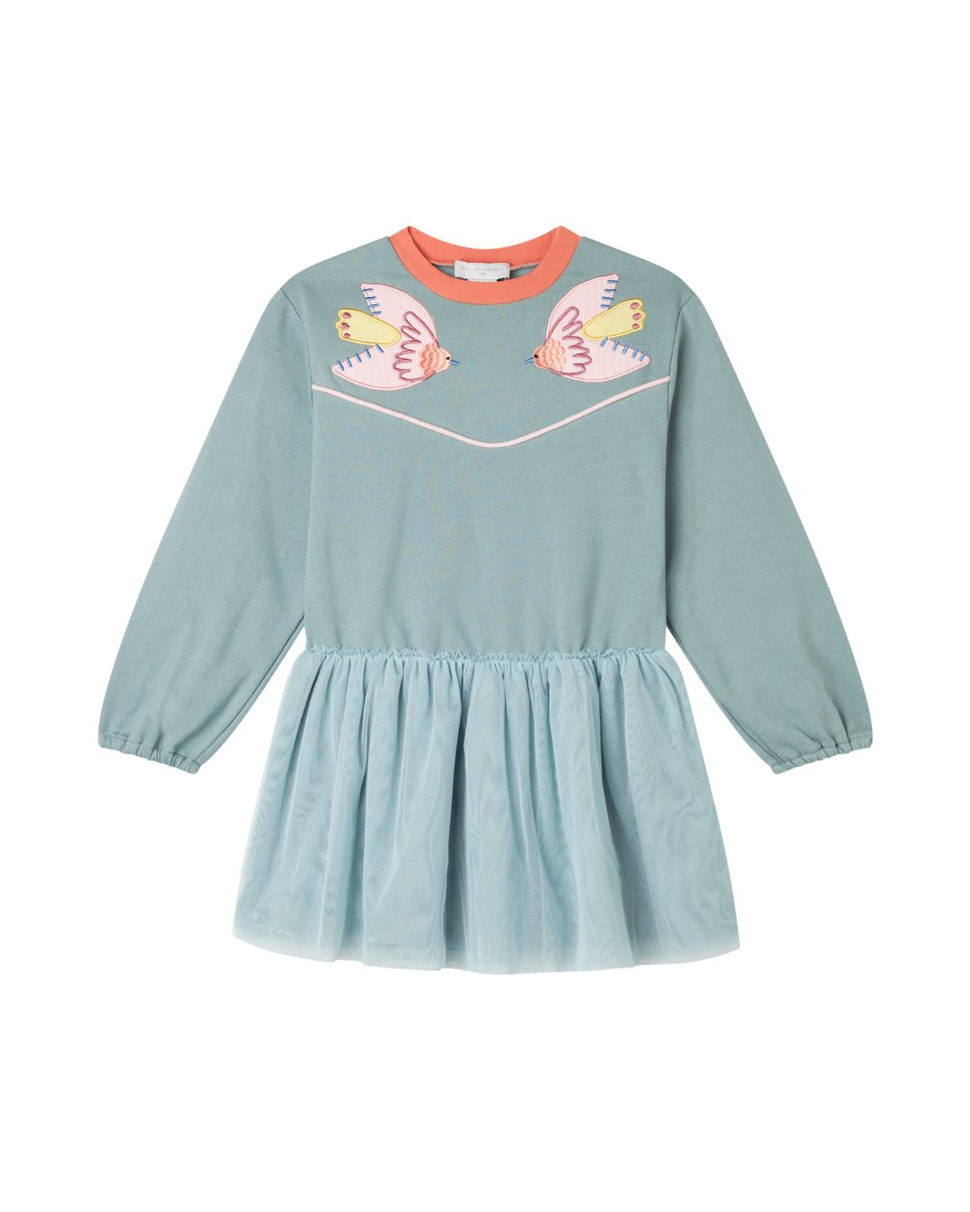 Bawełniana sukienka z tiulem Stella McCartney Birds Patches