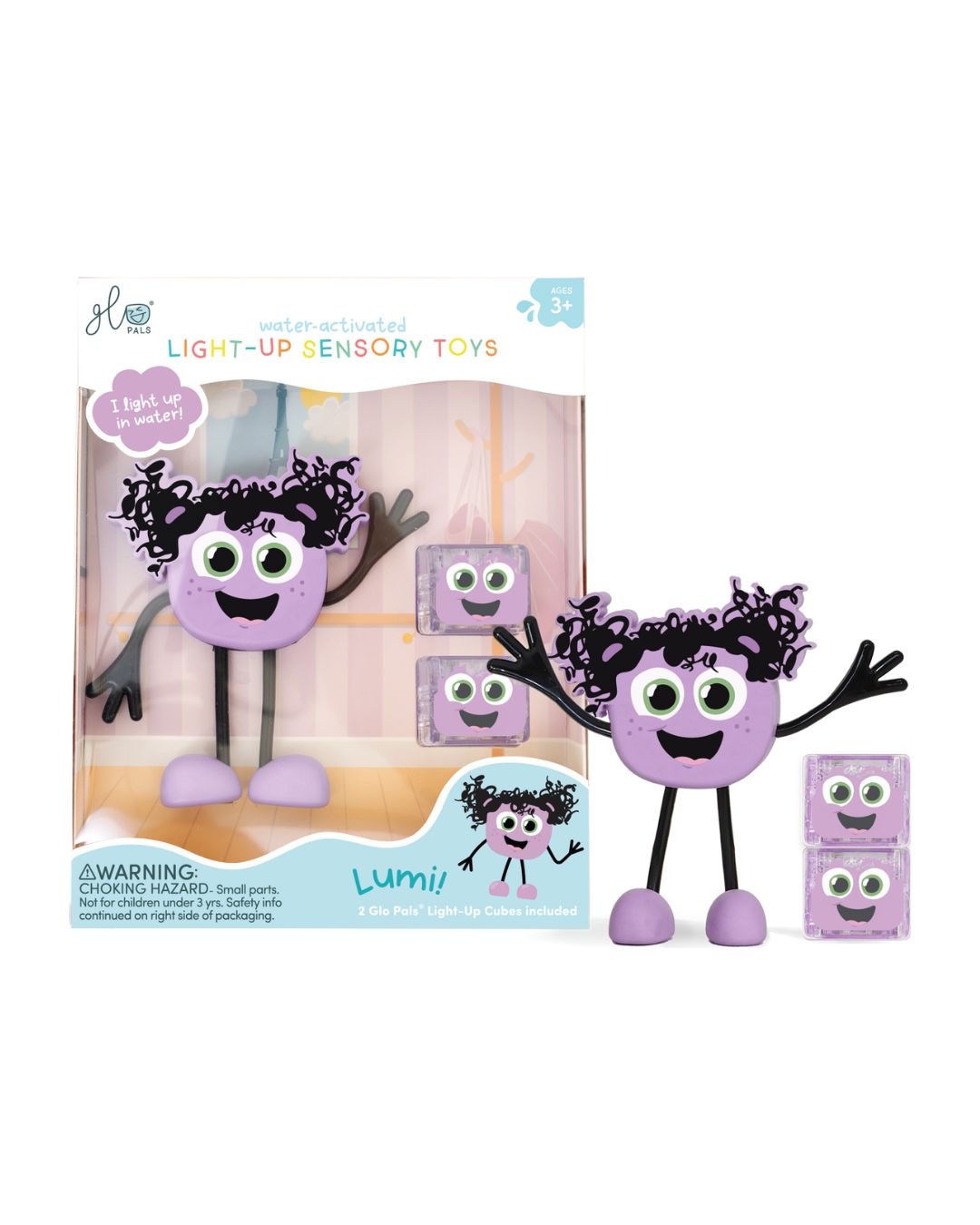 Glo Pals - zabawka do kąpieli Lumi zestaw z dwoma kostkami sensorycznymi