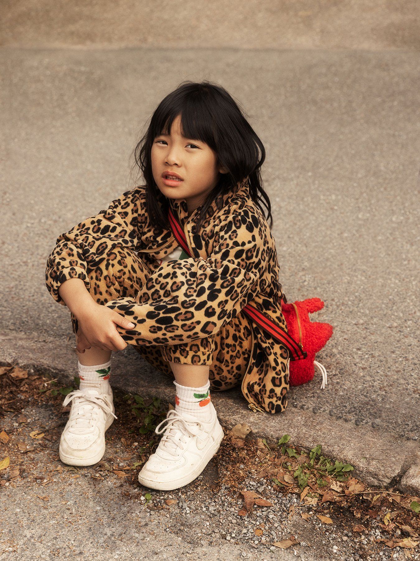 Mini Rodini - spodnie polarowe Leopard Fleece Trousers