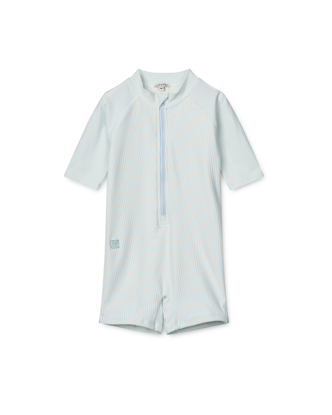 Liewood - kombinezon kąpielowy z krótkim rękawem UV Max Seersucker pure sky creme de la creme