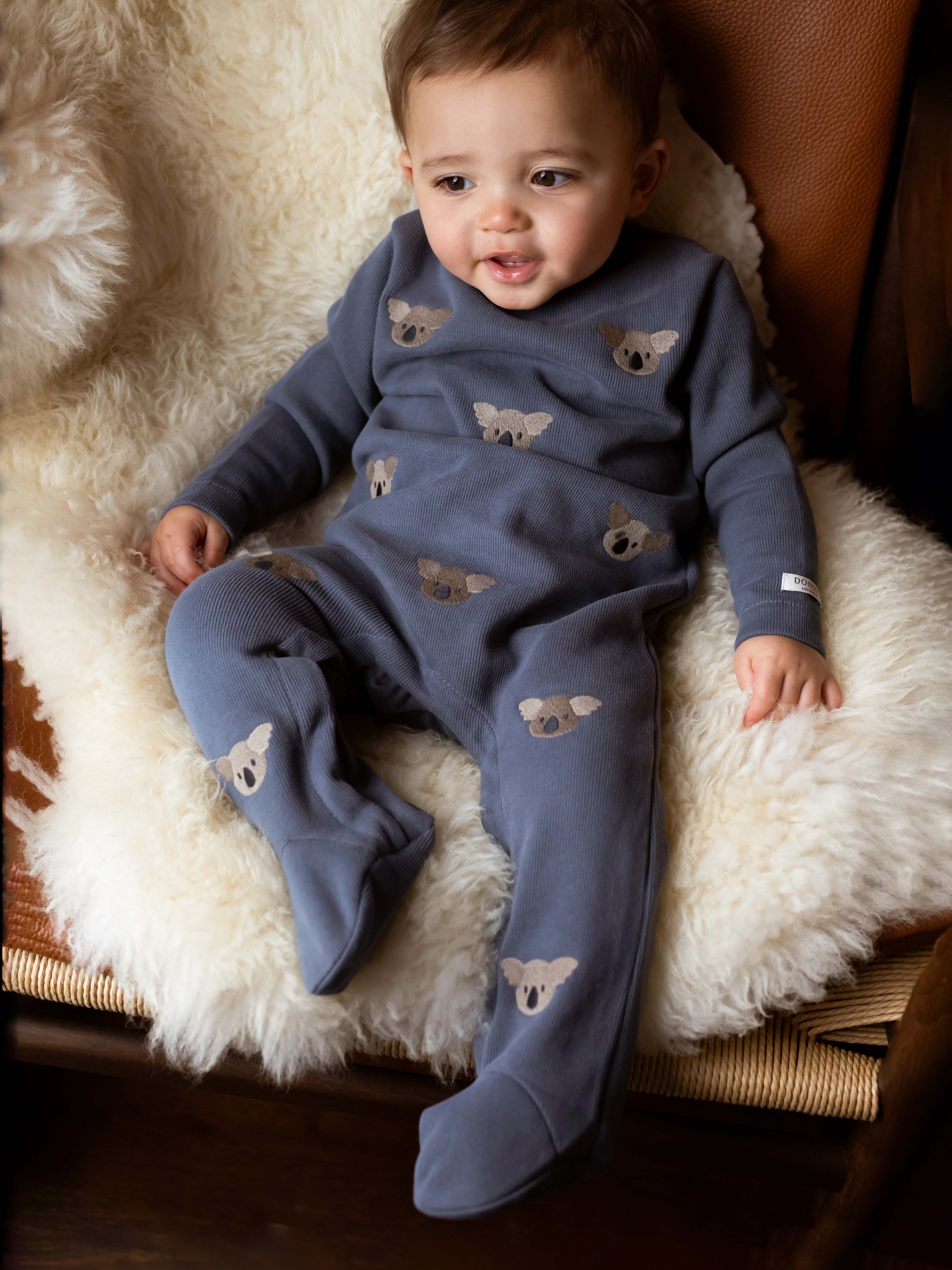 Donsje - bawełniany pajacyk Phlyn Onesie Koalas Dark Spruce