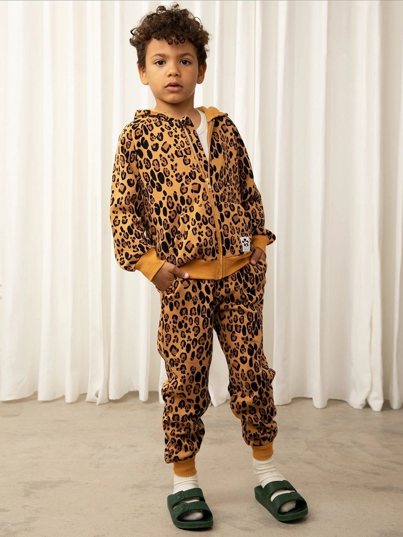Mini Rodini - spodnie dresowe Basic Leopard Sweatpants