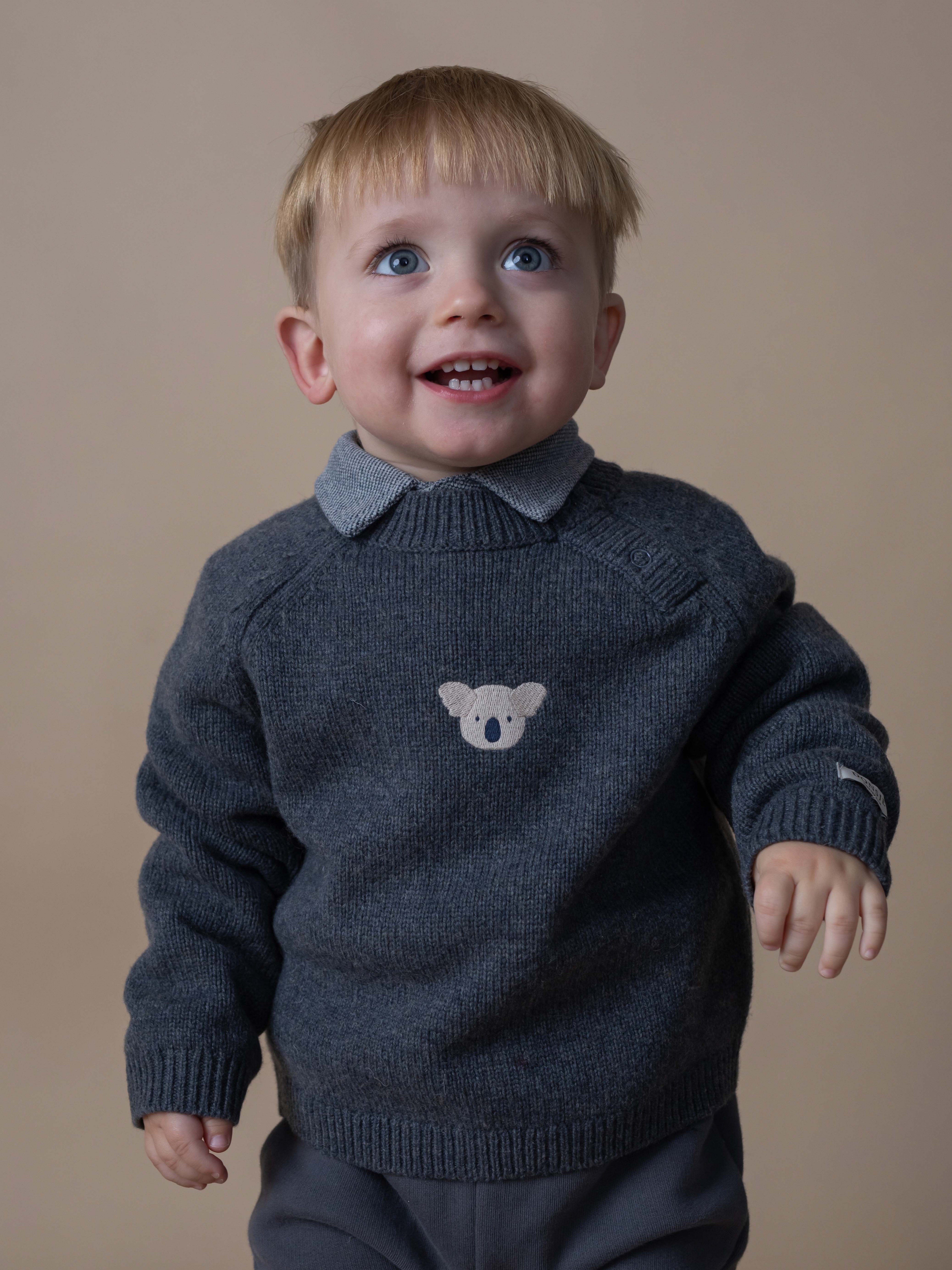 Donsje - sweter niemowlęcy z wełny merino Sibbe Koala