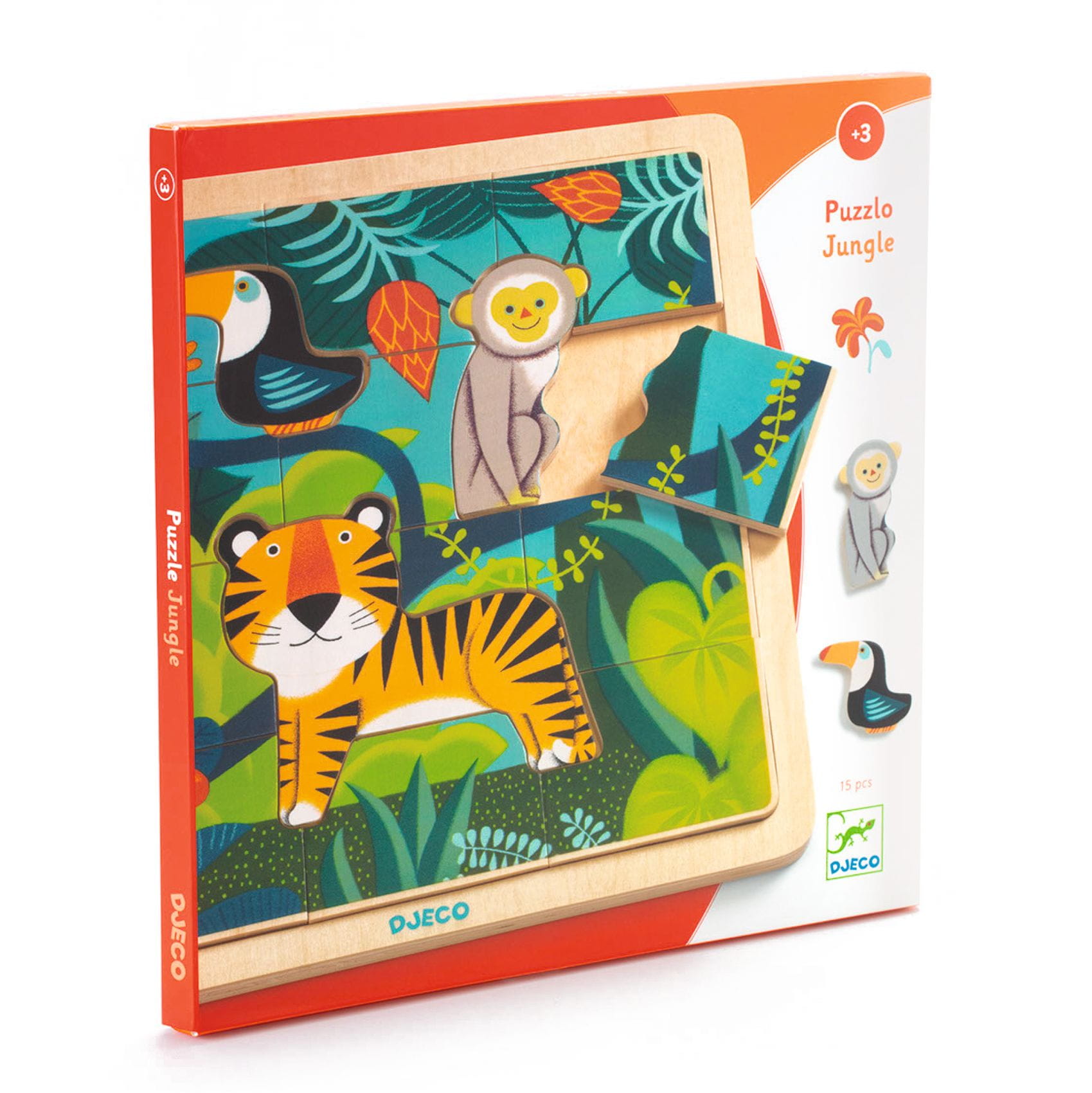 Djeco - edukacyjne puzzle drewniane Dżungla
