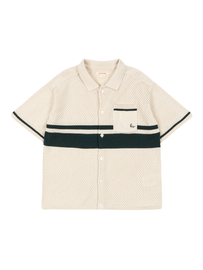 Konges Sløjd - dzianinowa koszulka polo Hai Knit Shirt GOTS Pine grove