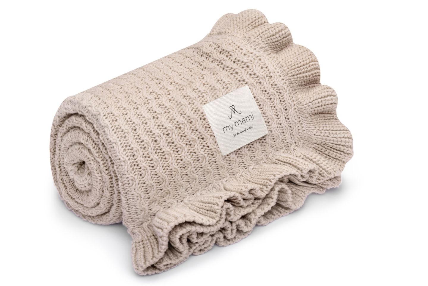 My Memi - kocyk bambusowy z falbanką 85x105 Light Beige
