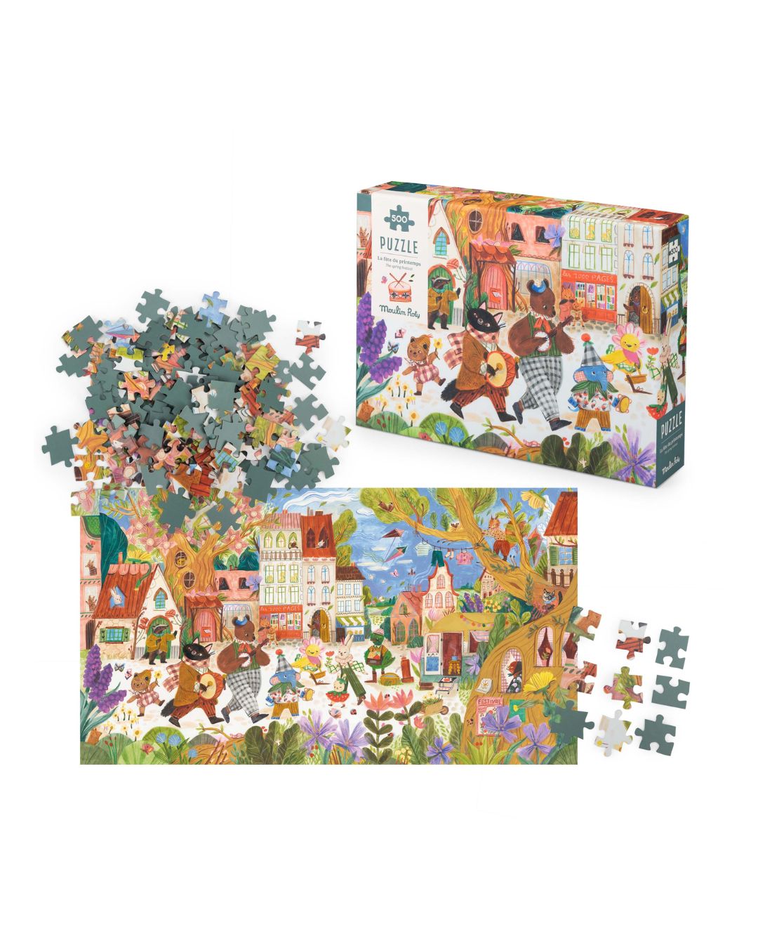 Moulin Roty - seria puzzle 500 elementów Festyn LES MINOUCHKAS