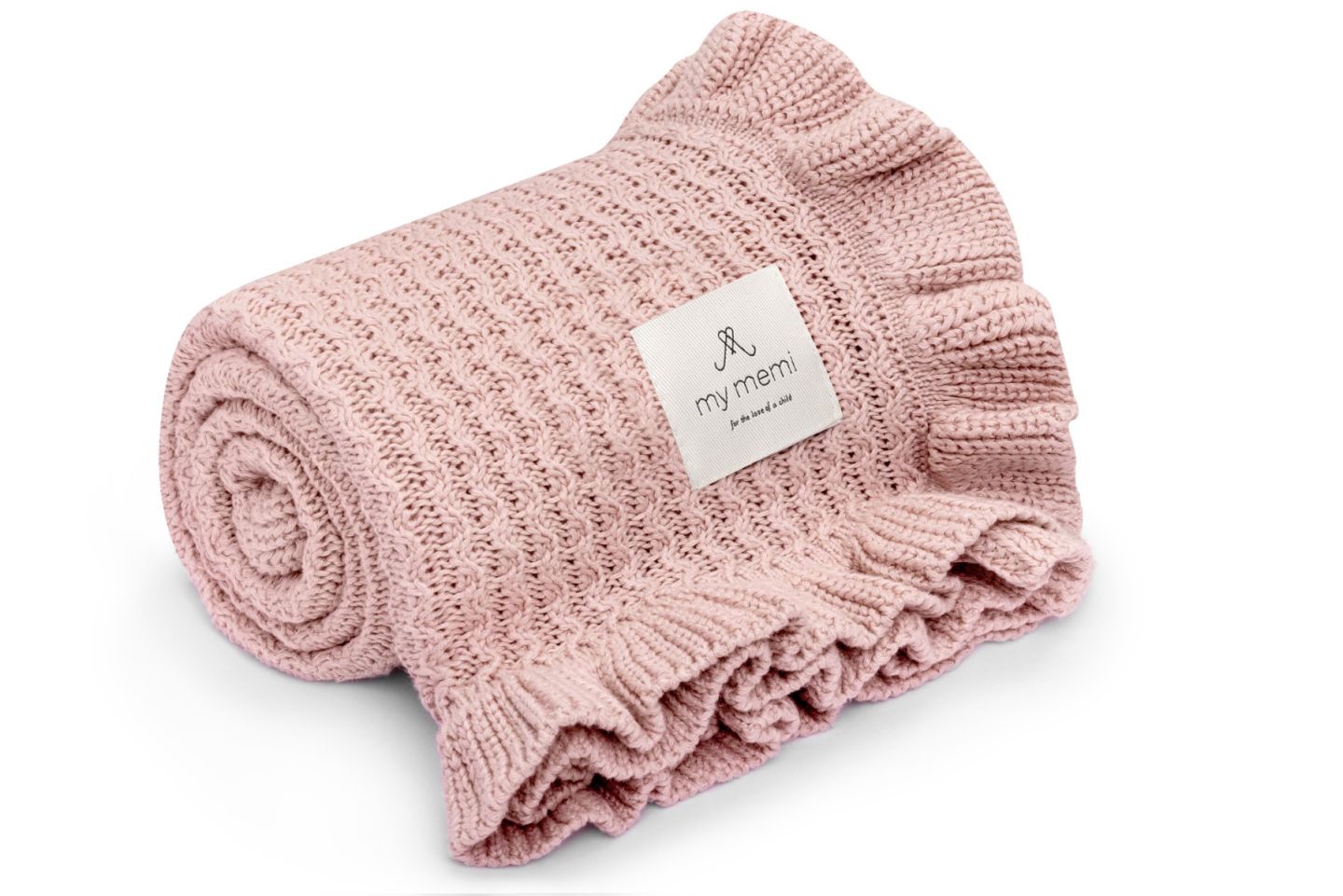 My Memi - kocyk bambusowy z falbanką 85x105 Powder Pink