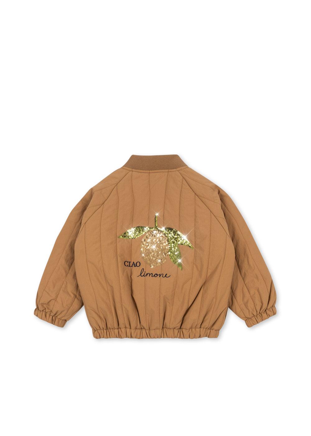 Konges Sløjd - pikowana kurtka bomberka Juno Sequin Bomber Jacket Tobacco Brown