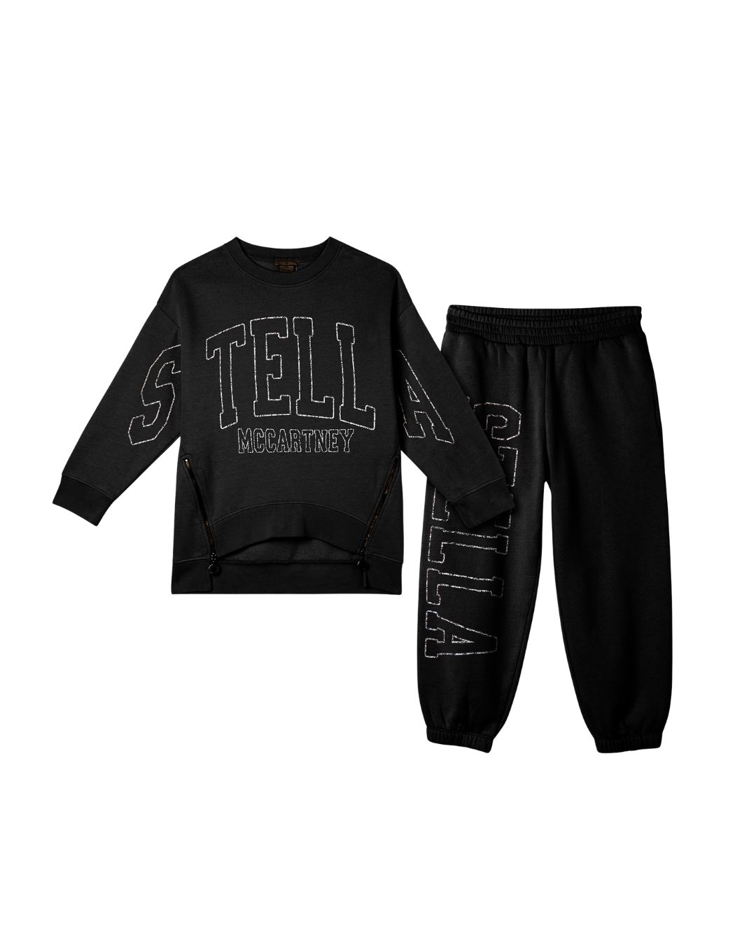 Stella McCartney - dres bawełniany z suwakami czarny